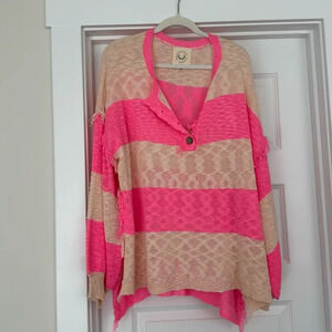 Nwot pink/cream striped sweater